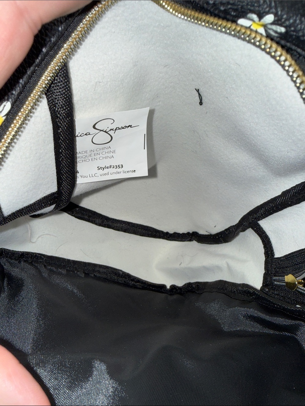 Jessica Simpson Black Daisy Mini Backpack - Picture 5 of 5